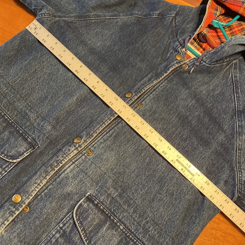 Vintage denim barn coat - flannel utility jacket - Picture 5 of 8